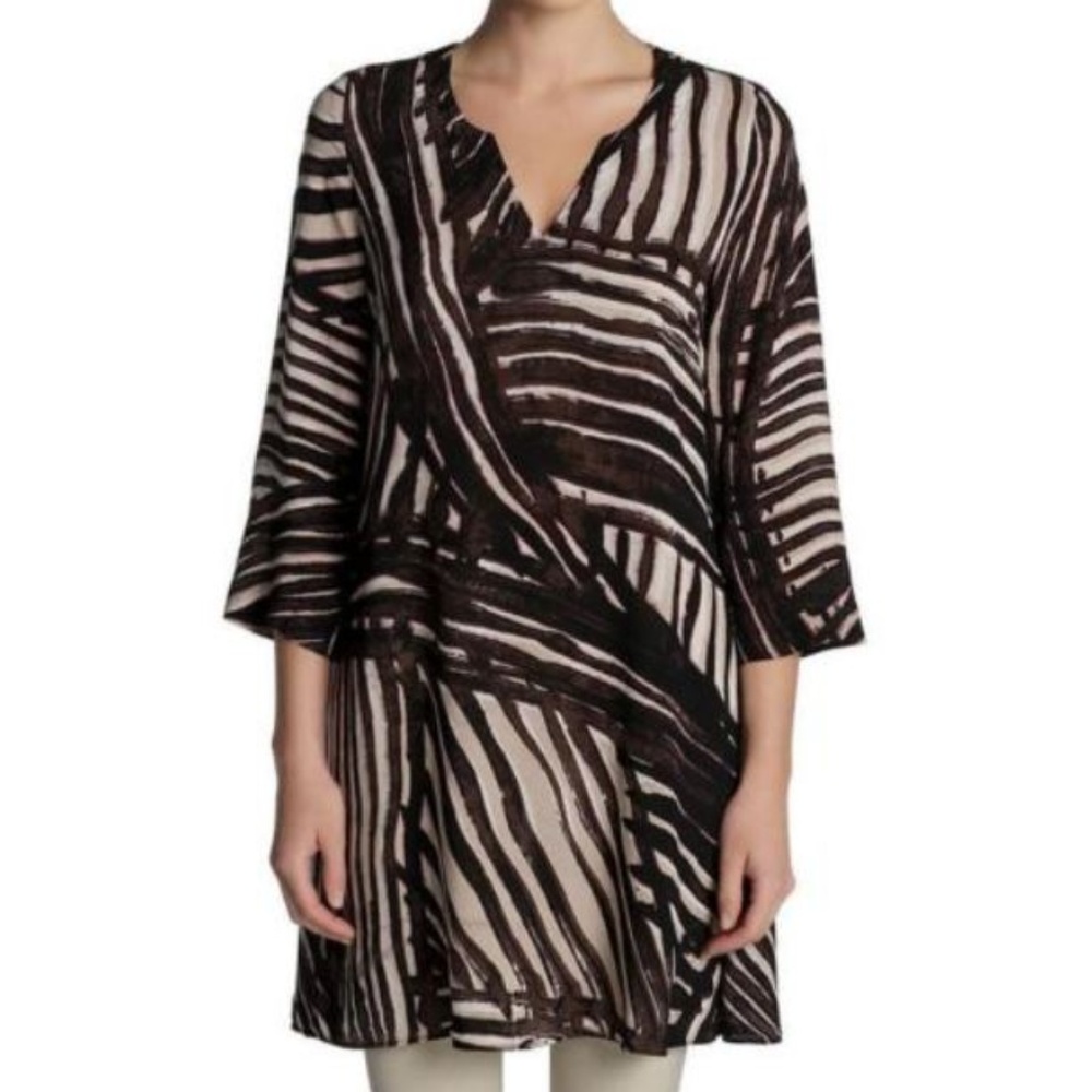 Nic+Zoe Sunbathe Graphic Stripes Tunic Dress